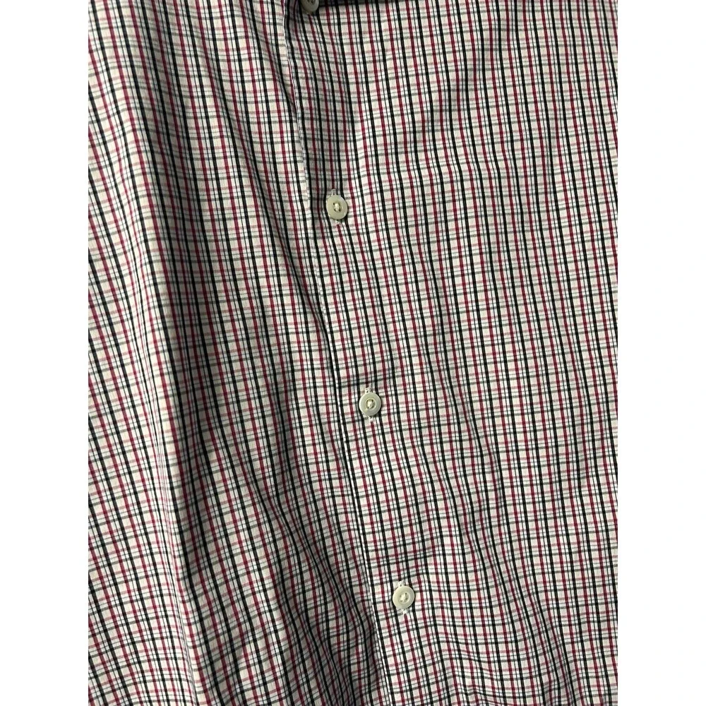 Bonobos Shirt Mens 17/34 White Pink Blue Button Up Long Sleeve Tailored Slim Fit
